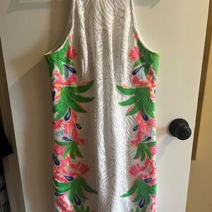 Lily Pulitzer Floral Embroidered White Dress